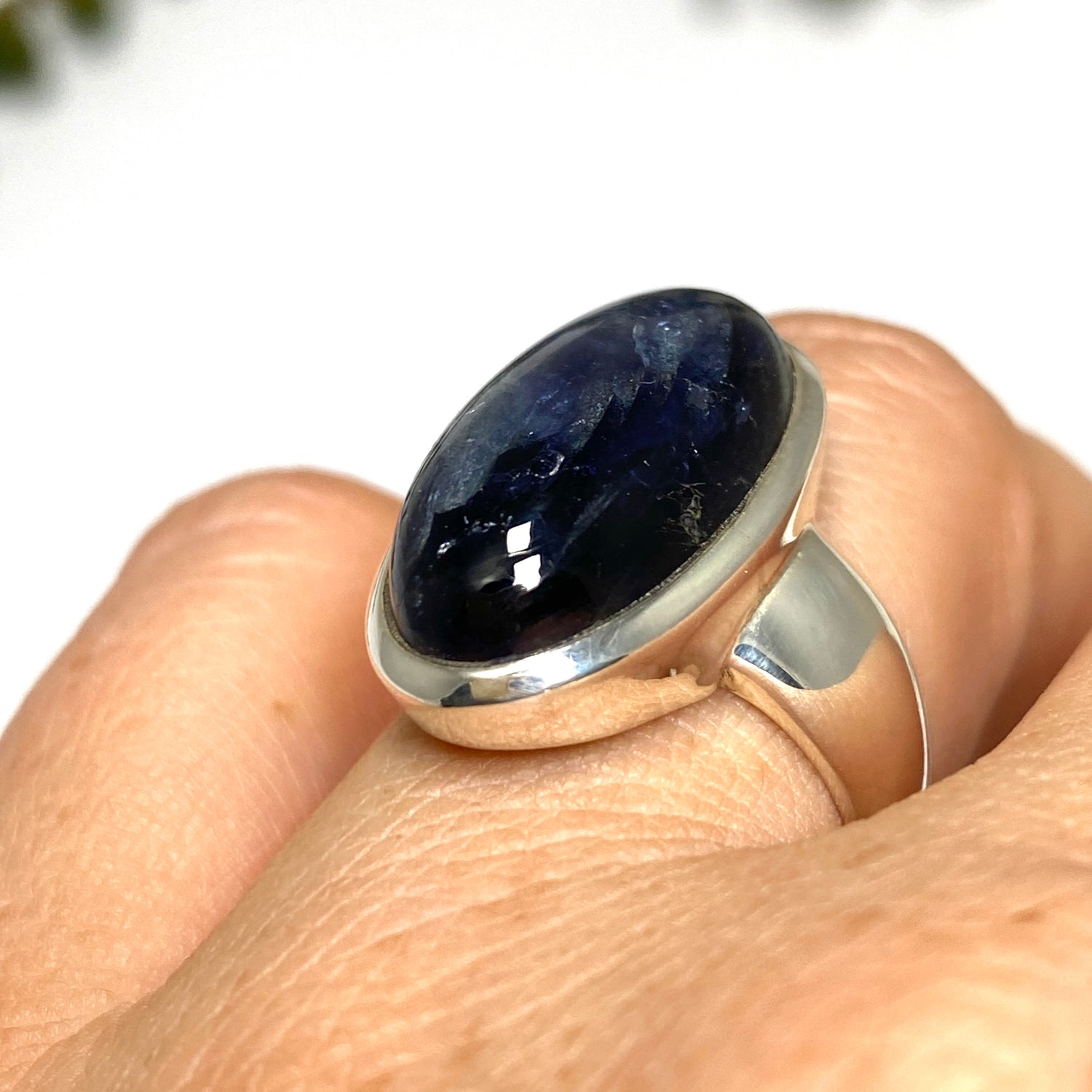 Iolite Oval Cabochon Ring Size 7 PRGJ656