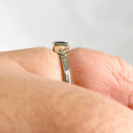 Iolite Rectangular Faceted Fine Band Ring R3793-IOL - Nature's Magick
