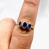 Iolite Triple Stone Faceted Ring R3956 - Nature's Magick