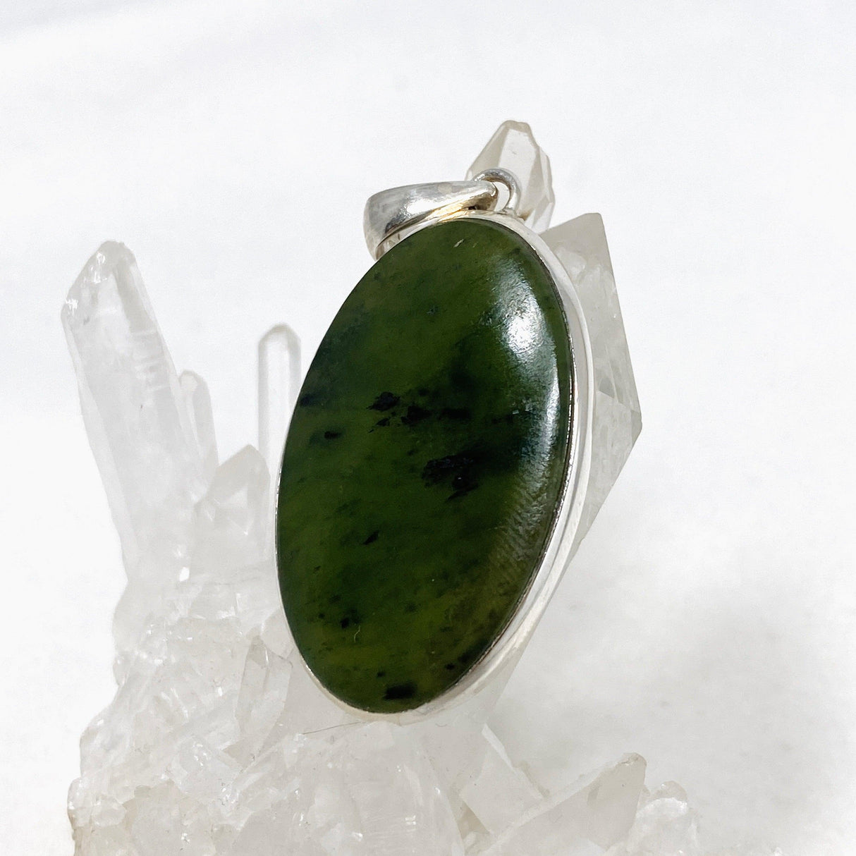 Jade Nephrite (Siberian) Oval Pendant PPGJ668 - Nature's Magick