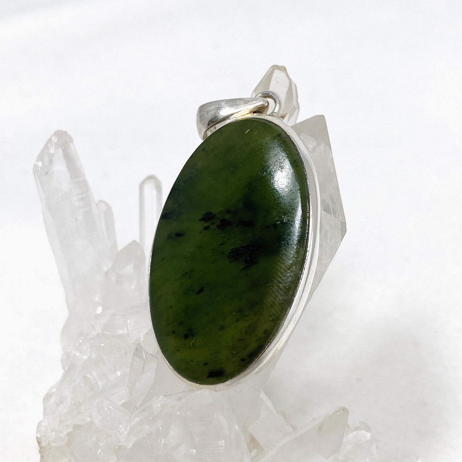 Jade Nephrite (Siberian) Oval Pendant PPGJ668 - Nature's Magick