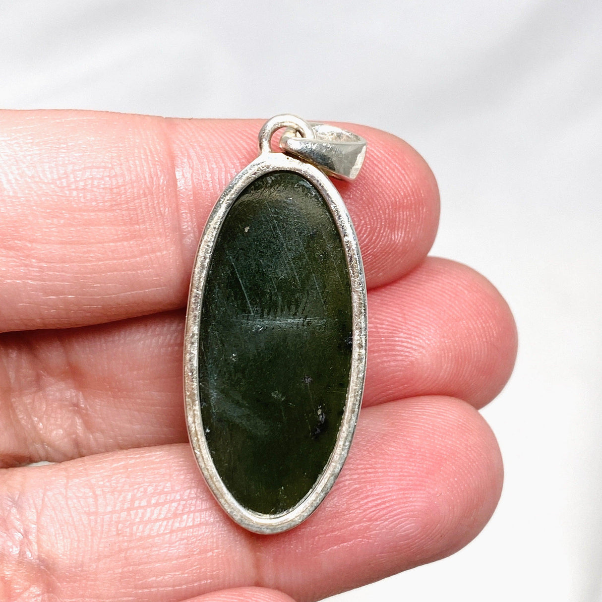 Jade Nephrite (Siberian) Oval Pendant PPGJ669 - Nature's Magick