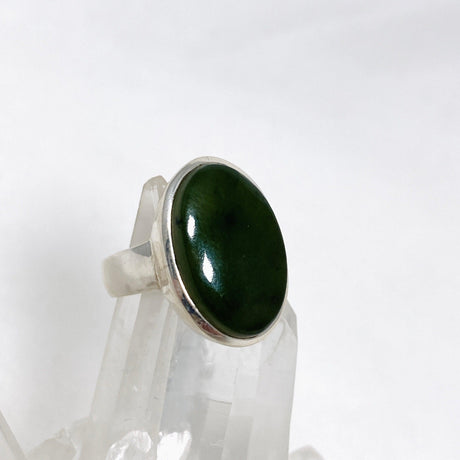 Jade Nephrite (Siberian) Oval Ring Size 7.5 PRGJ411 - Nature's Magick