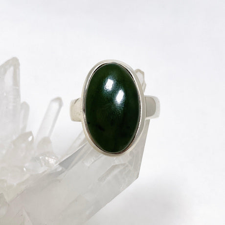 Jade Nephrite (Siberian) Oval Ring Size 8 PRGJ410 - Nature's Magick