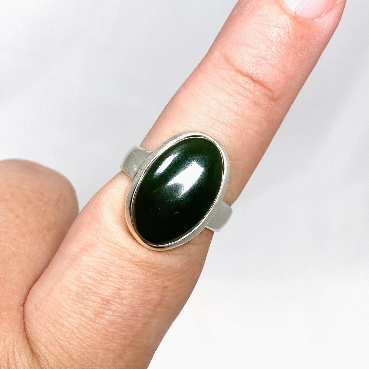 Jade Nephrite (Siberian) Oval Ring Size 8 PRGJ410 - Nature's Magick