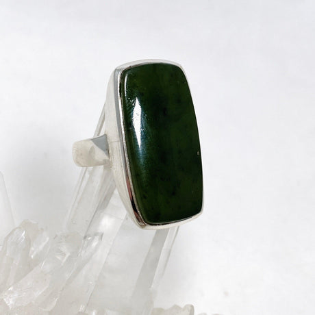 Jade Nephrite (Siberian) Rectangular Ring Size 11 PRGJ402 - Nature's Magick
