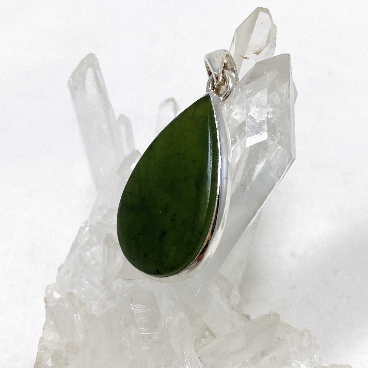 Jade Nephrite (Siberian) Teardrop Pendant PPGJ672 - Nature's Magick