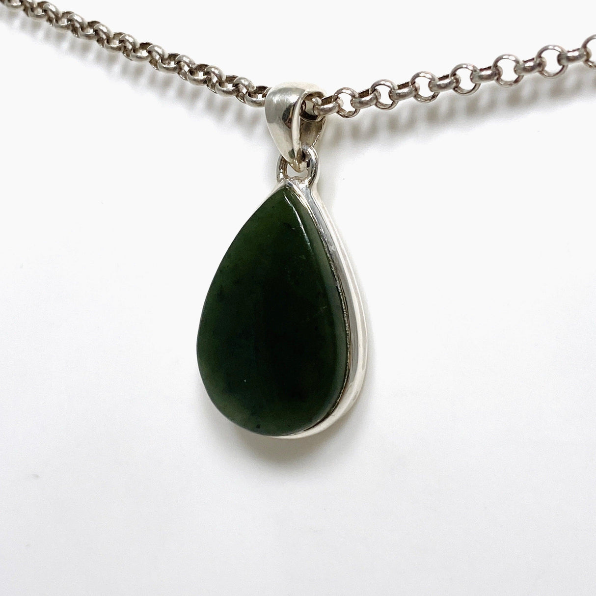 Jade Nephrite (Siberian) Teardrop Pendant PPGJ673 - Nature's Magick