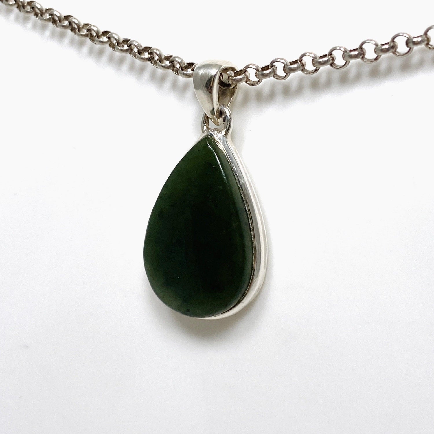 Jade Nephrite (Siberian) Teardrop Pendant PPGJ673 - Nature's Magick