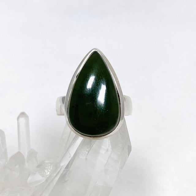 Jade Nephrite (Siberian) Teardrop Ring Size 8.5 PRGJ406 - Nature's Magick