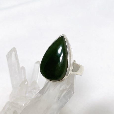 Jade Nephrite (Siberian) Teardrop Ring Size 8.5 PRGJ406 - Nature's Magick