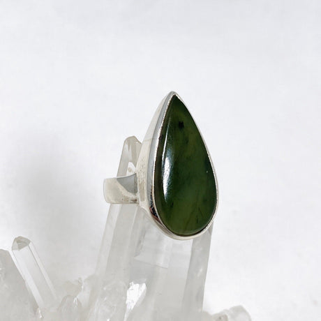 Jade Nephrite (Siberian) Teardrop Ring Size 8 PRGJ408 - Nature's Magick