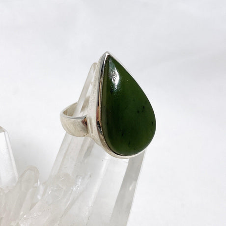 Jade Nephrite (Siberian) Teardrop Ring Size 9.5 PRGJ405 - Nature's Magick