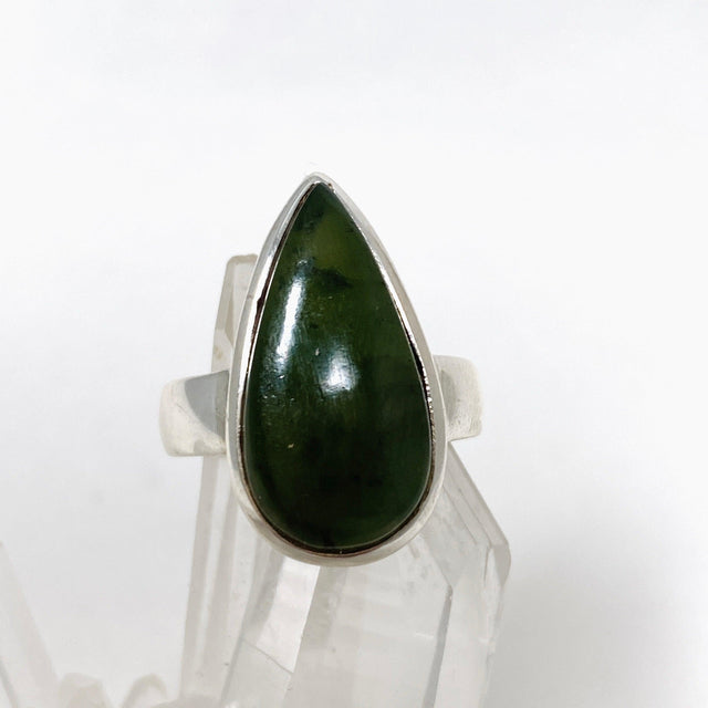 Jade Nephrite (Siberian) Teardrop Ring Size 9 PRGJ404 - Nature's Magick