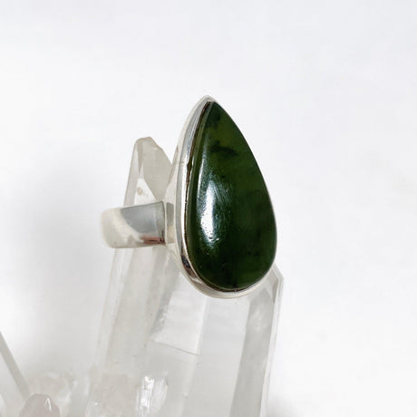 Jade Nephrite (Siberian) Teardrop Ring Size 9 PRGJ404 - Nature's Magick