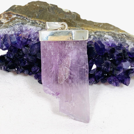 Kunzite Raw Crystal Pendant PPGJ529 - Nature's Magick