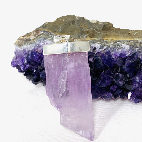 Kunzite Raw Crystal Pendant PPGJ529 - Nature's Magick