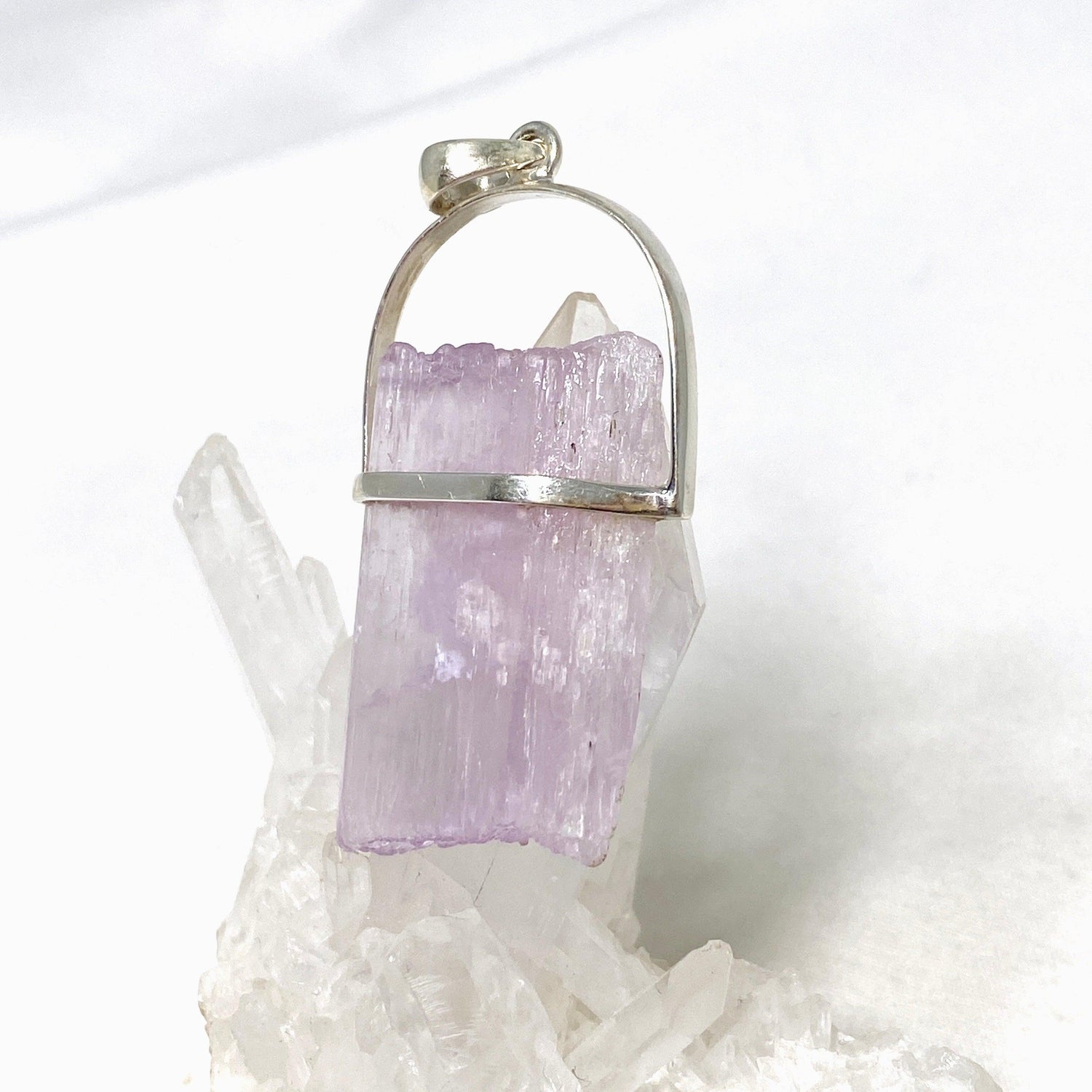Kunzite Raw Crystal Pendant PPGJ710 - Nature's Magick