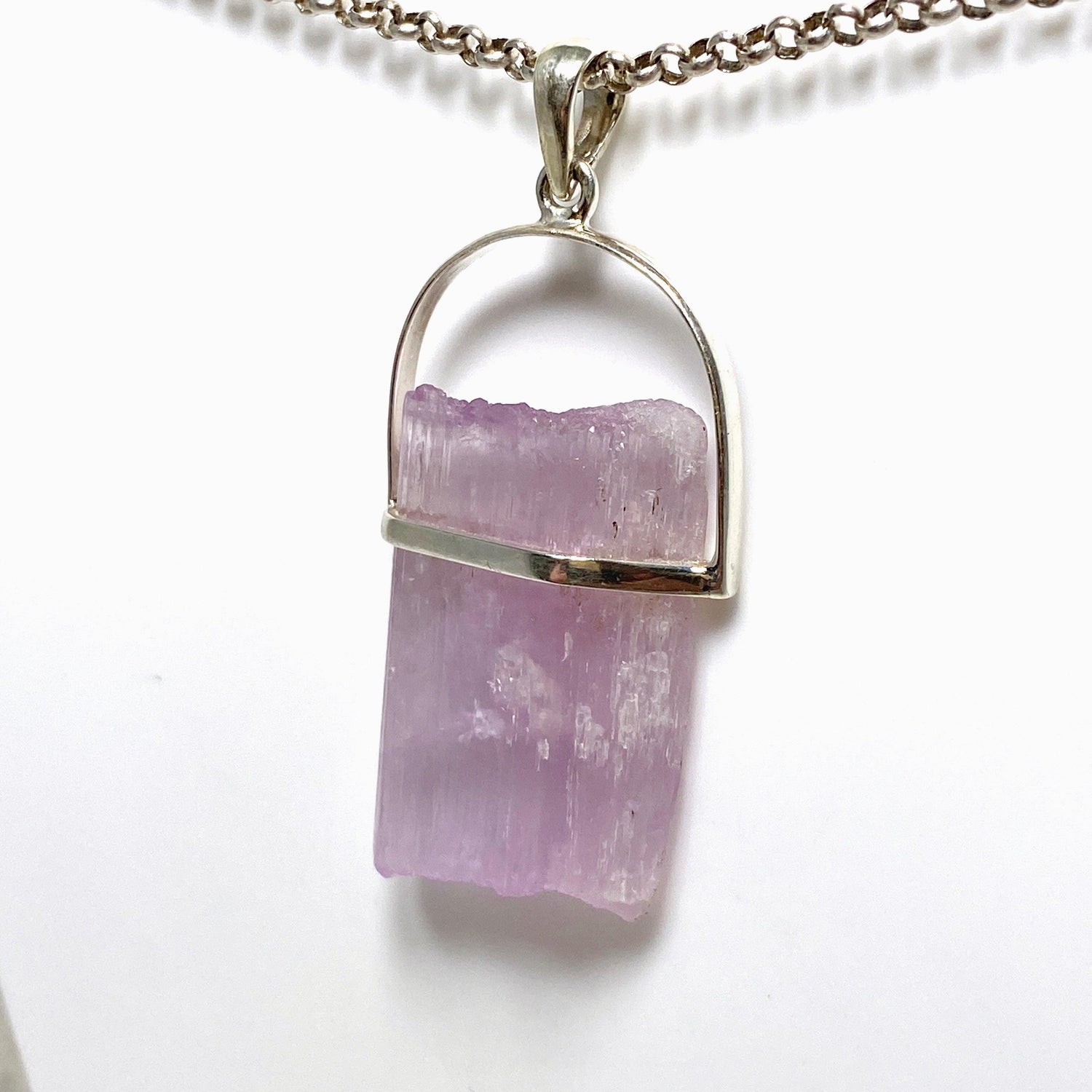 Kunzite Raw Crystal Pendant PPGJ710 - Nature's Magick