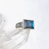 Labradorite Faceted Rectangular Ring with a Decorative Band R4794 - Nature's Magick