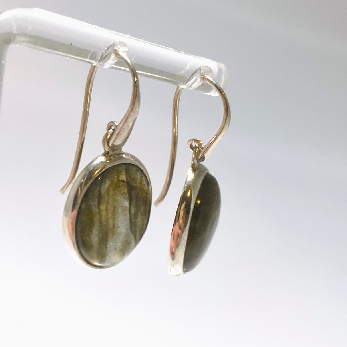 Labradorite Oval Cabochon Earrings PEGJ390