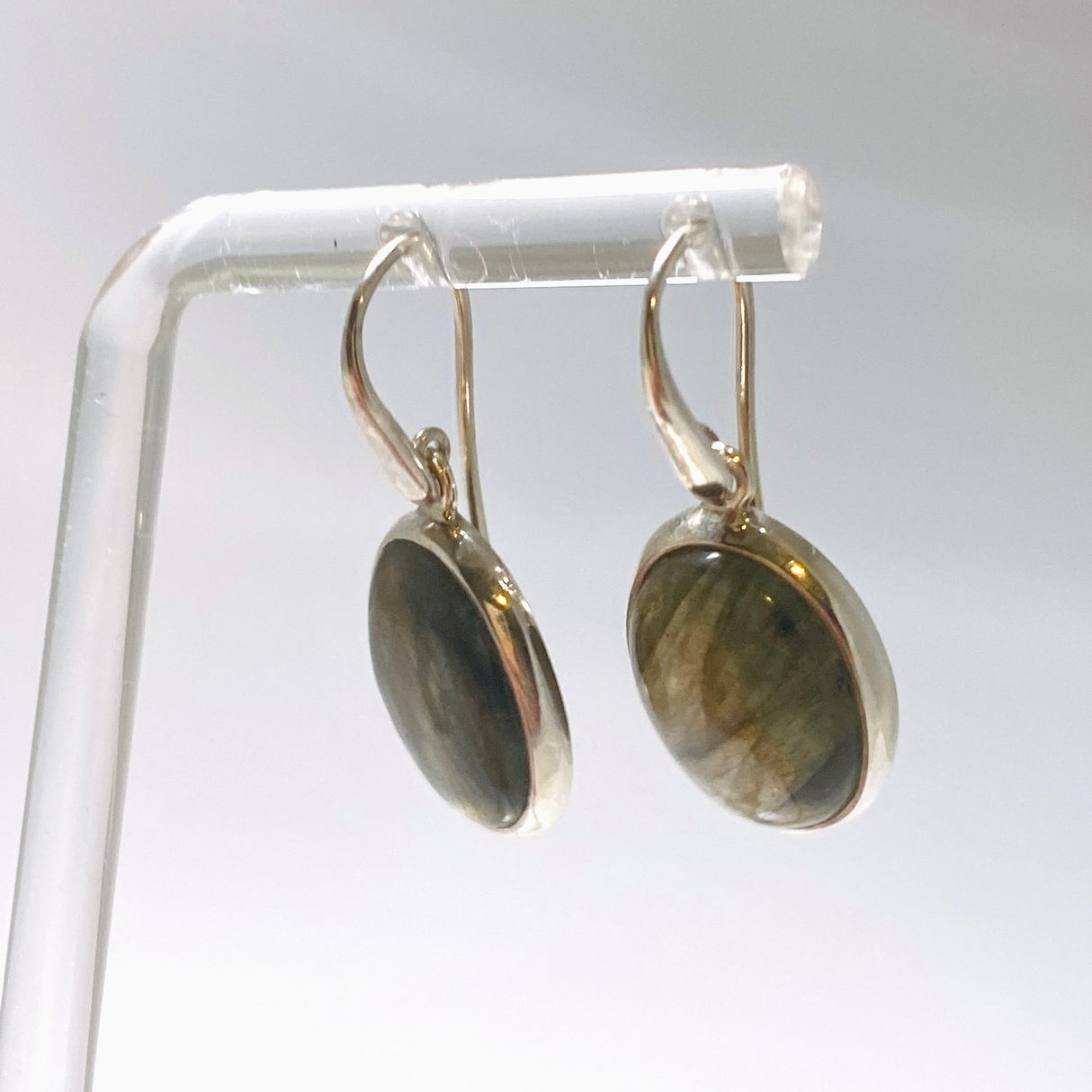 Labradorite Oval Cabochon Earrings PEGJ390