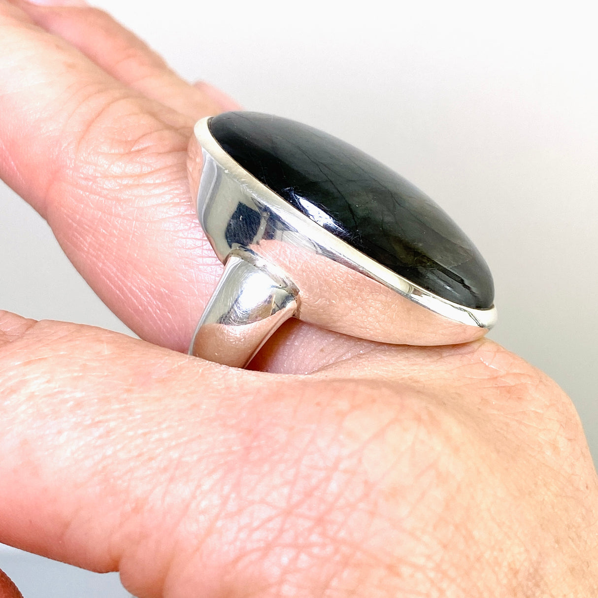 Labradorite Oval Cabochon Ring Size 13 PRGJ894