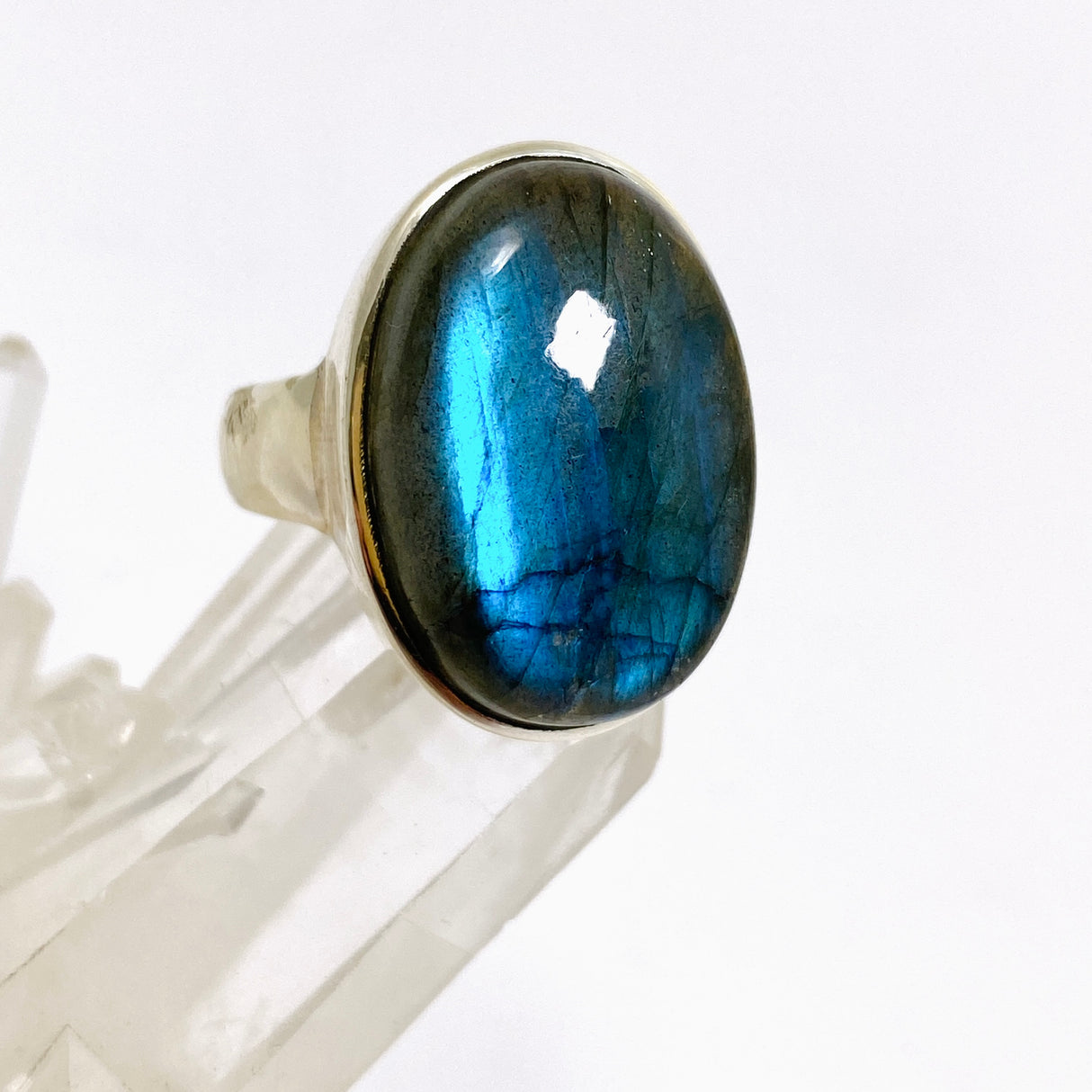 Labradorite Oval Cabochon Ring Size 9 PRGJ892