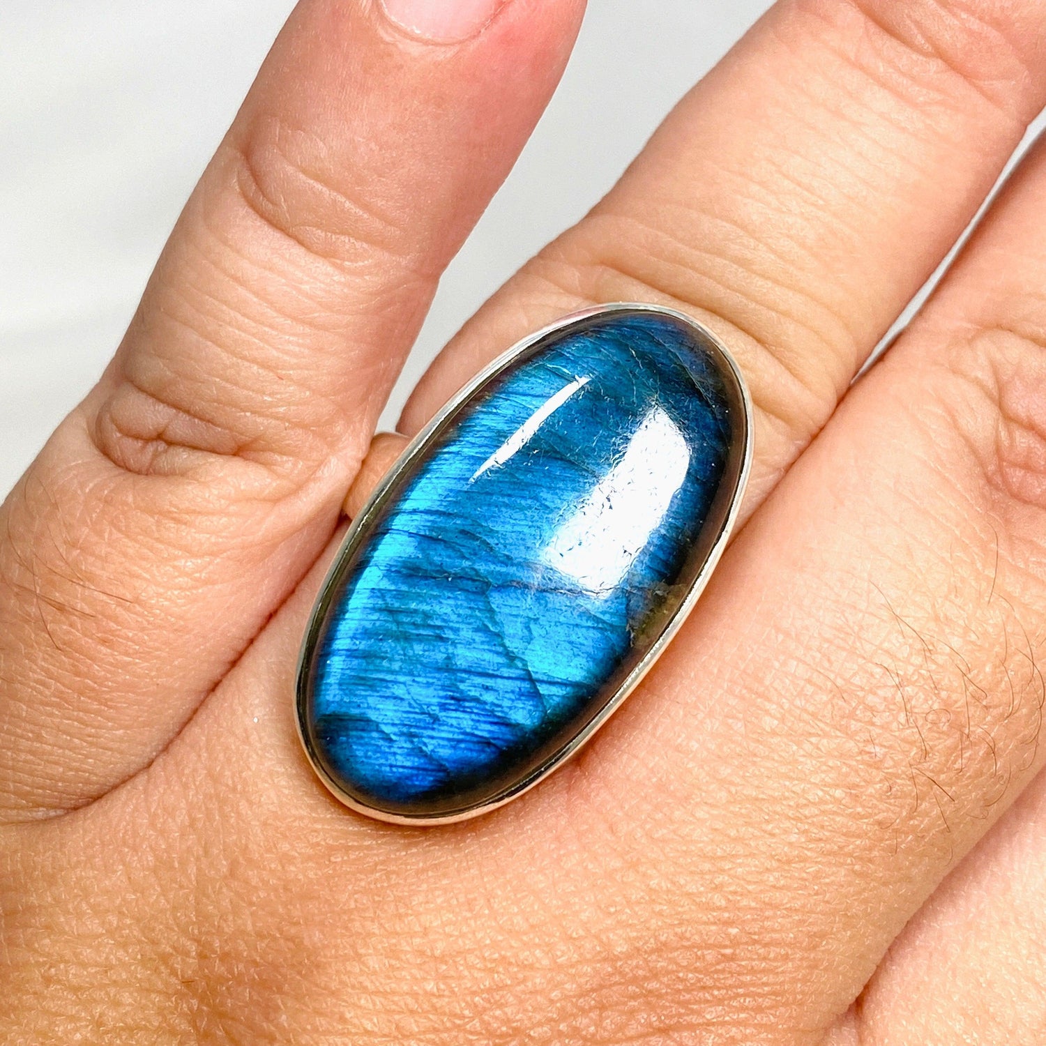 Labradorite Oval Ring Size 11 PRGJ435 - Nature's Magick