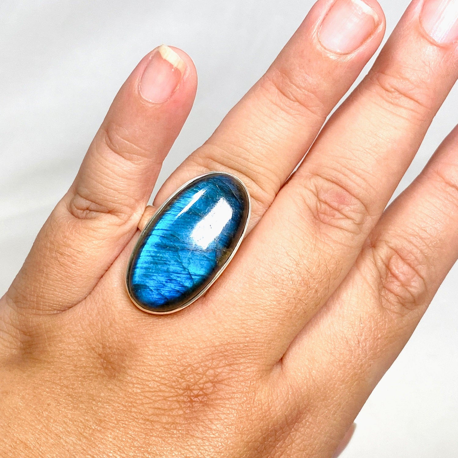 Labradorite Oval Ring Size 11 PRGJ435 - Nature's Magick