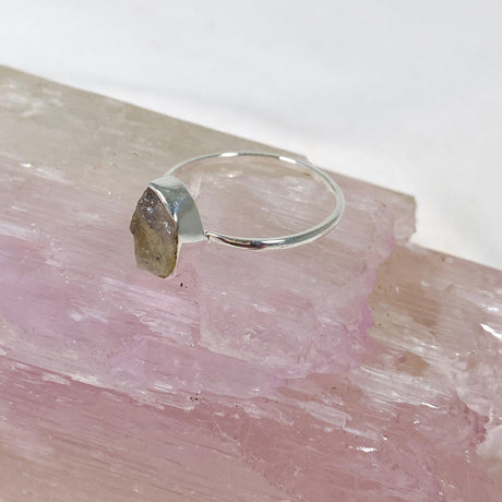 Labradorite Raw Crystal Fine Band Ring R3701-LAB - Nature's Magick