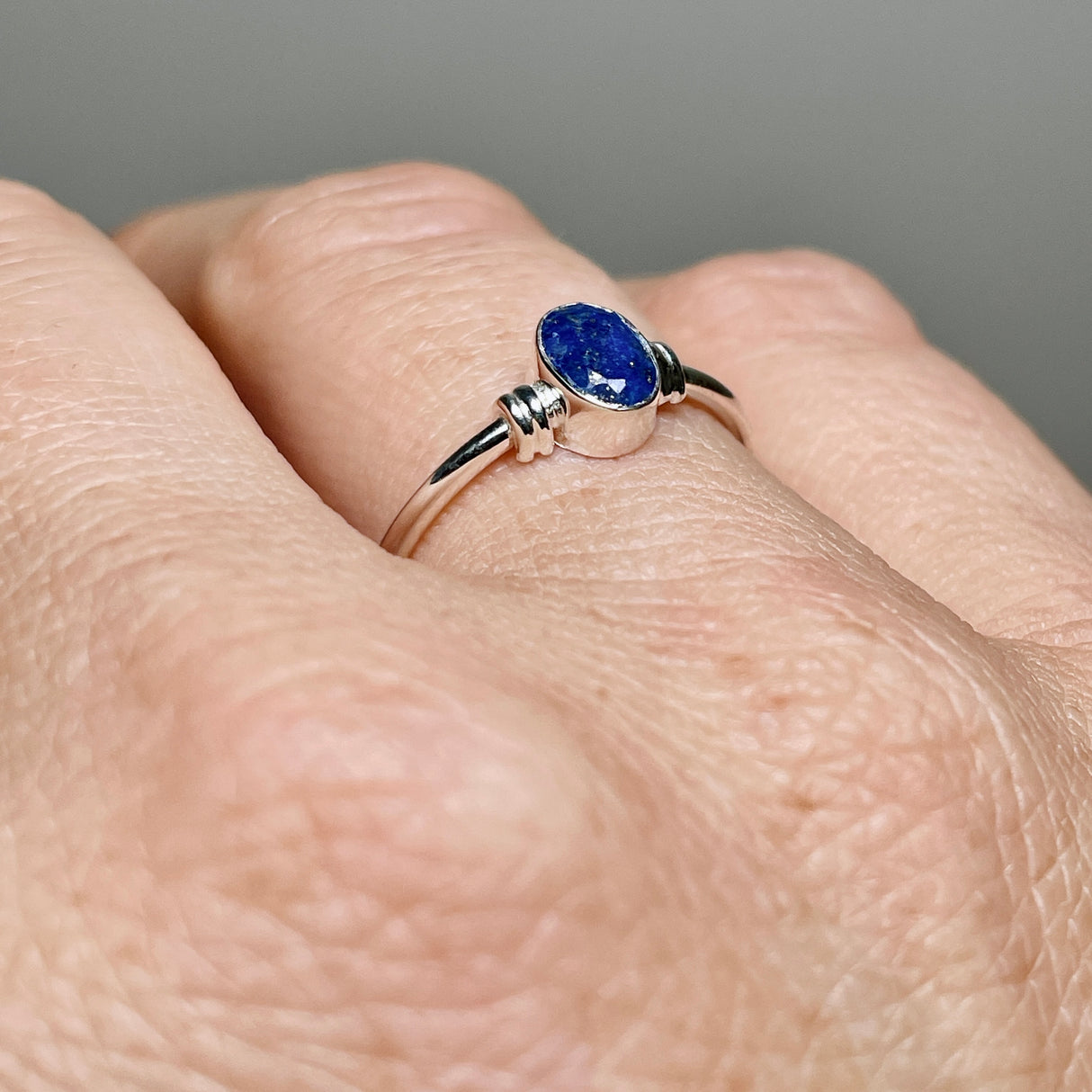 Lapis Lazuli Oval Faceted Stone in a Decorative Setting R4813