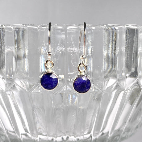 Lapis Lazuli petite round faceted earrings R2363-LLC - Nature's Magick