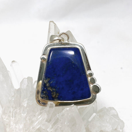 Lapis Lazuli Trapesium Pendant with Silver Detailing KPGJ3820 - Nature's Magick