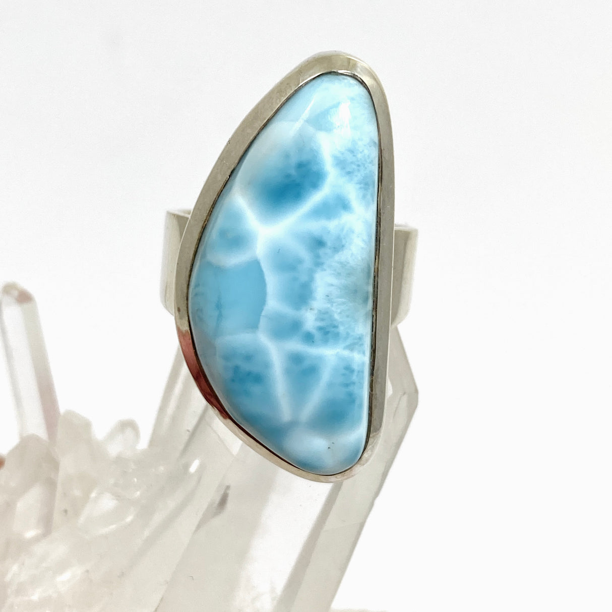Larimar Freeform Cabochon Ring Size 7.5 HRGJ-64