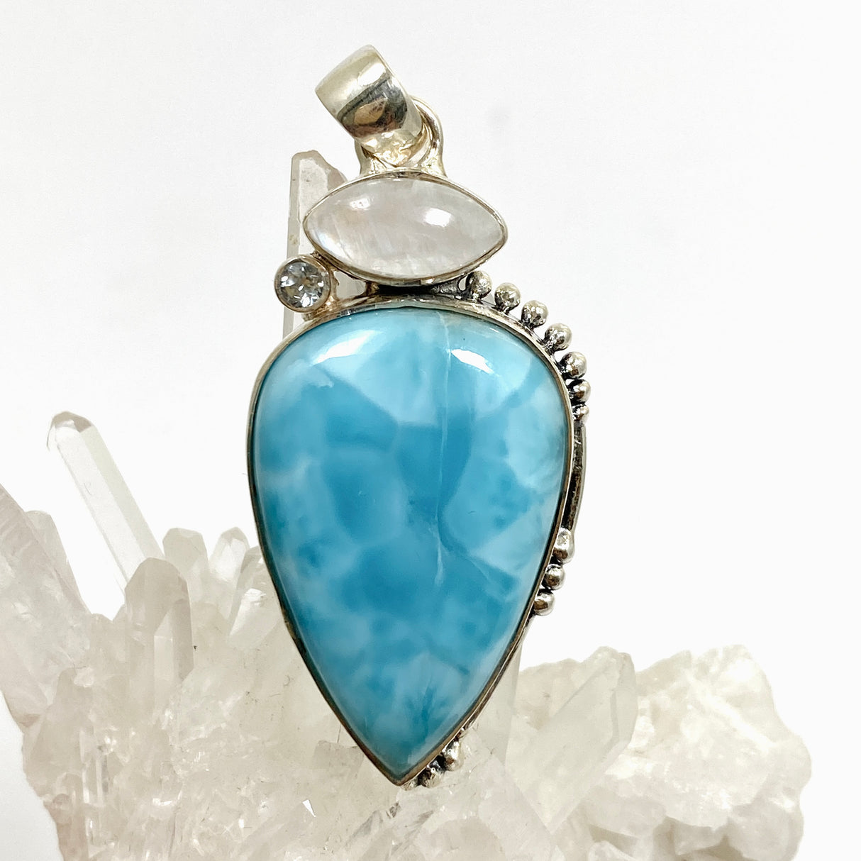 Larimar, Moonstone and Blue Topaz Multi-stone Pendant KPGJ4850