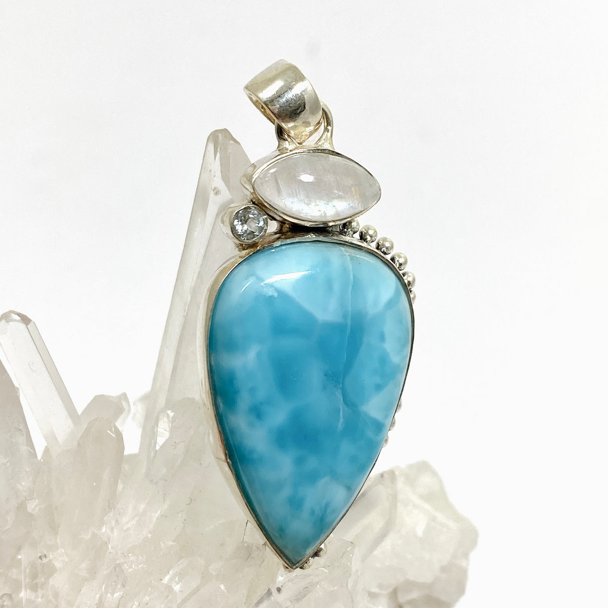 Larimar, Moonstone and Blue Topaz Multi-stone Pendant KPGJ4850