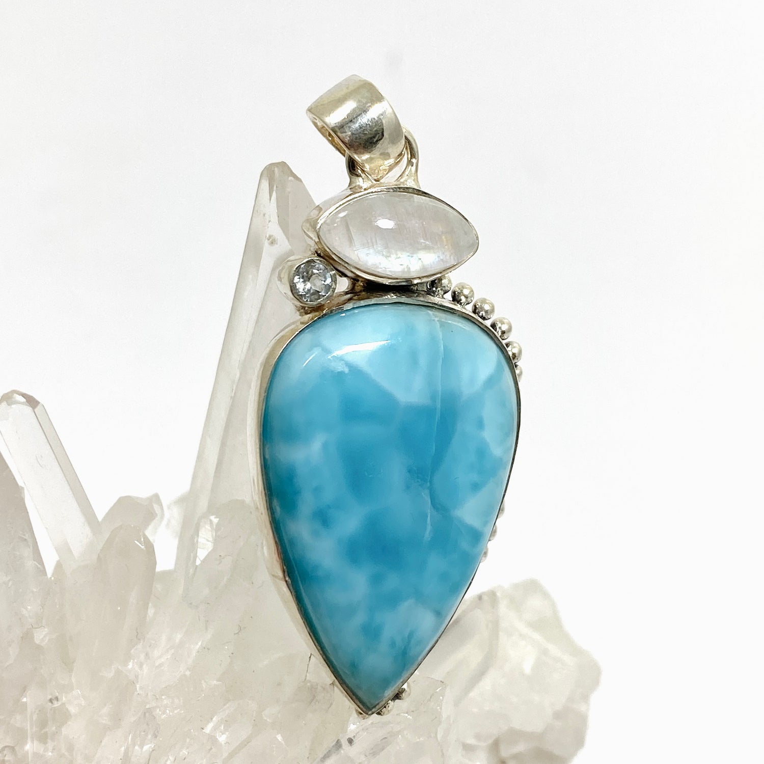 Larimar, Moonstone and Blue Topaz Multi-stone Pendant KPGJ4850