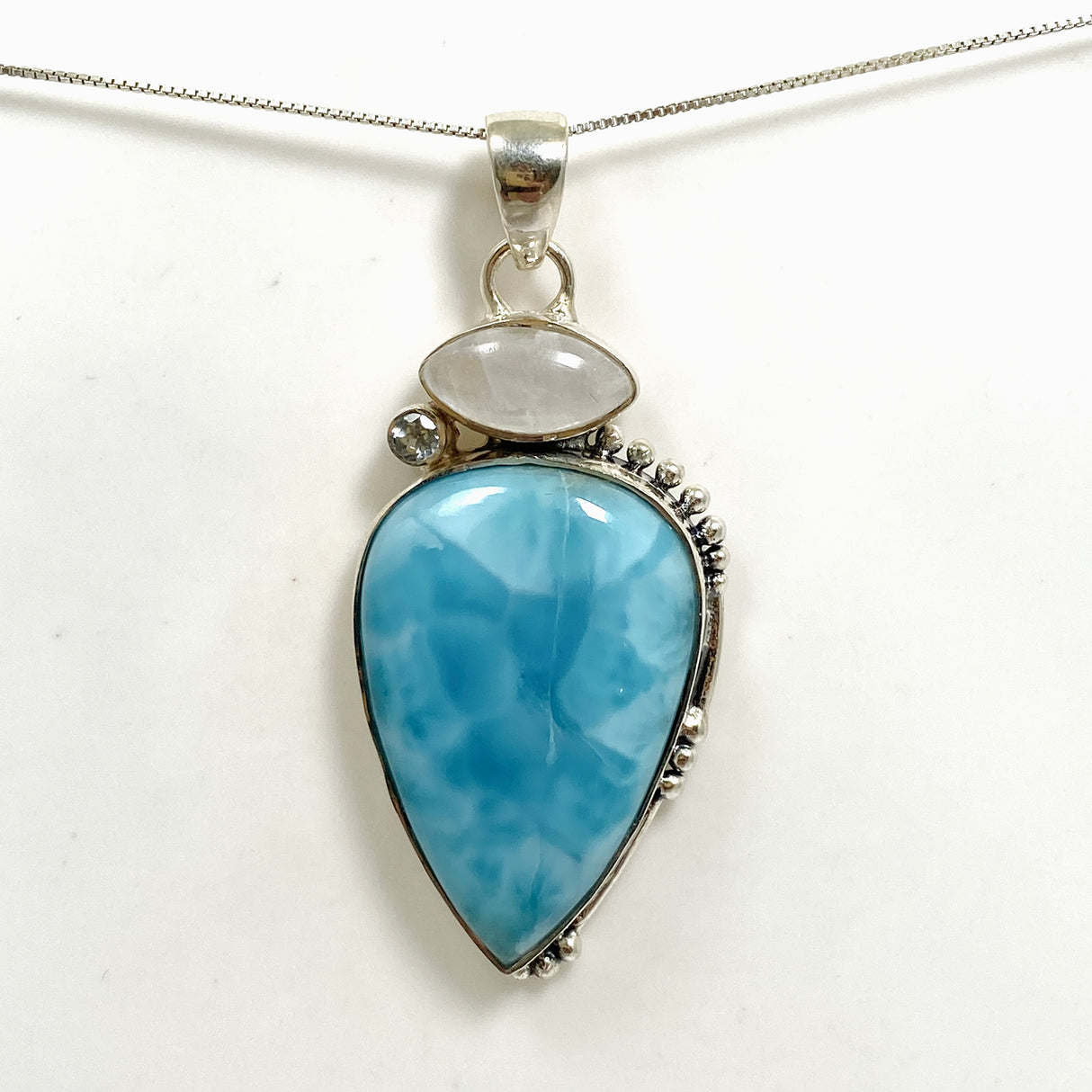 Larimar, Moonstone and Blue Topaz Multi-stone Pendant KPGJ4850