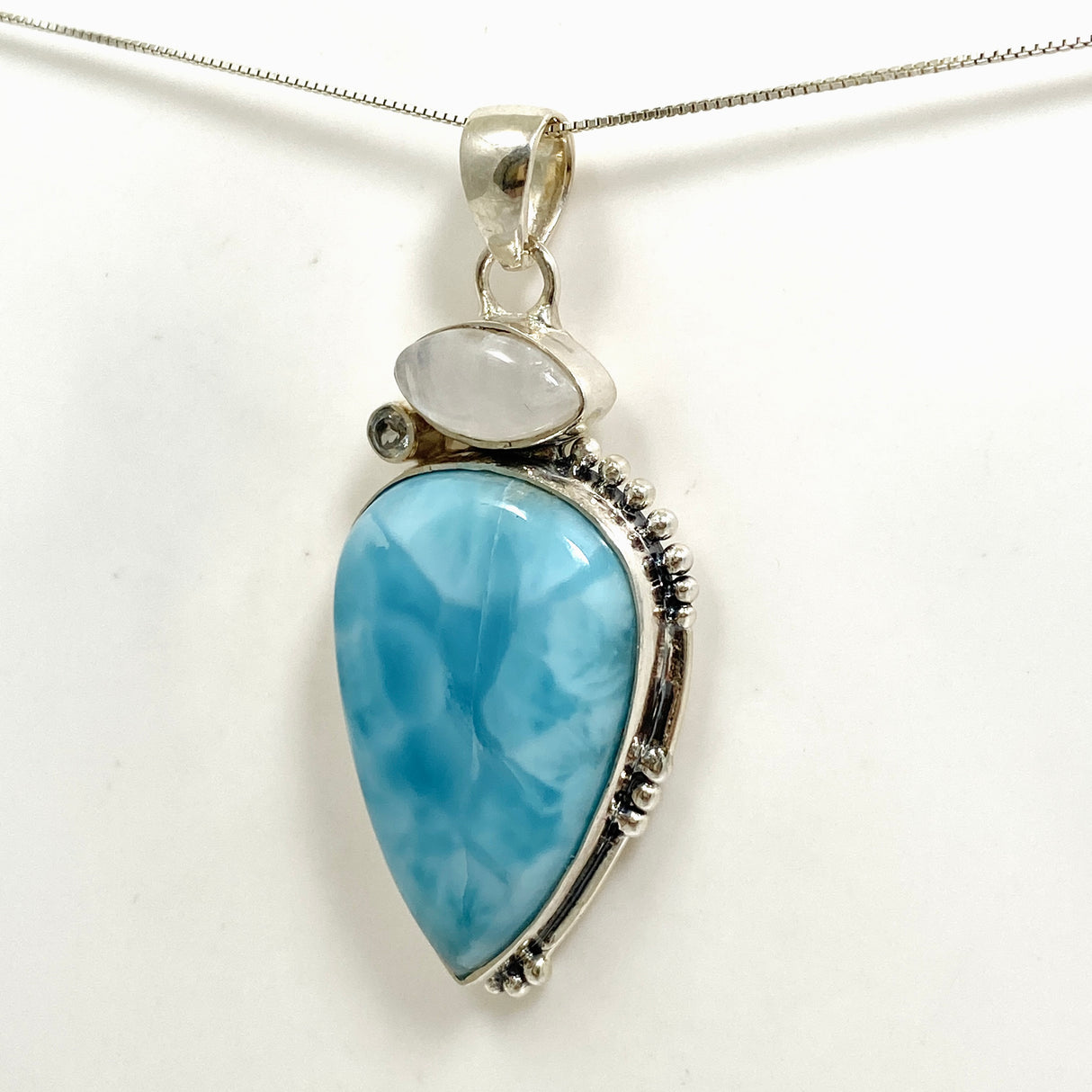 Larimar, Moonstone and Blue Topaz Multi-stone Pendant KPGJ4850