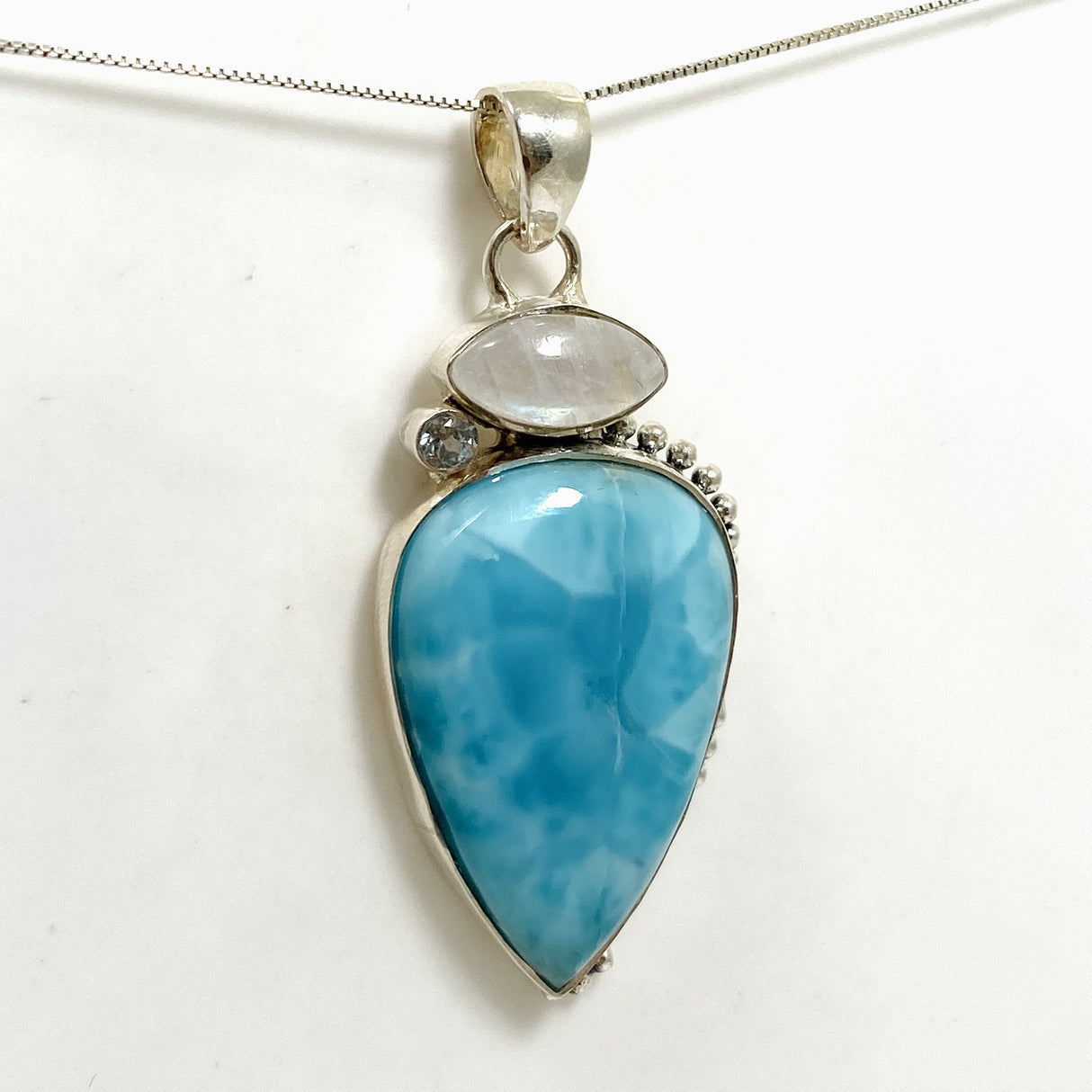 Larimar, Moonstone and Blue Topaz Multi-stone Pendant KPGJ4850