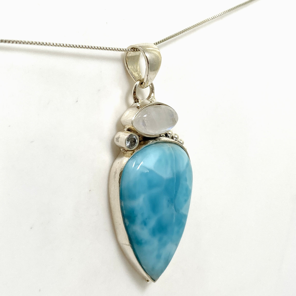 Larimar, Moonstone and Blue Topaz Multi-stone Pendant KPGJ4850