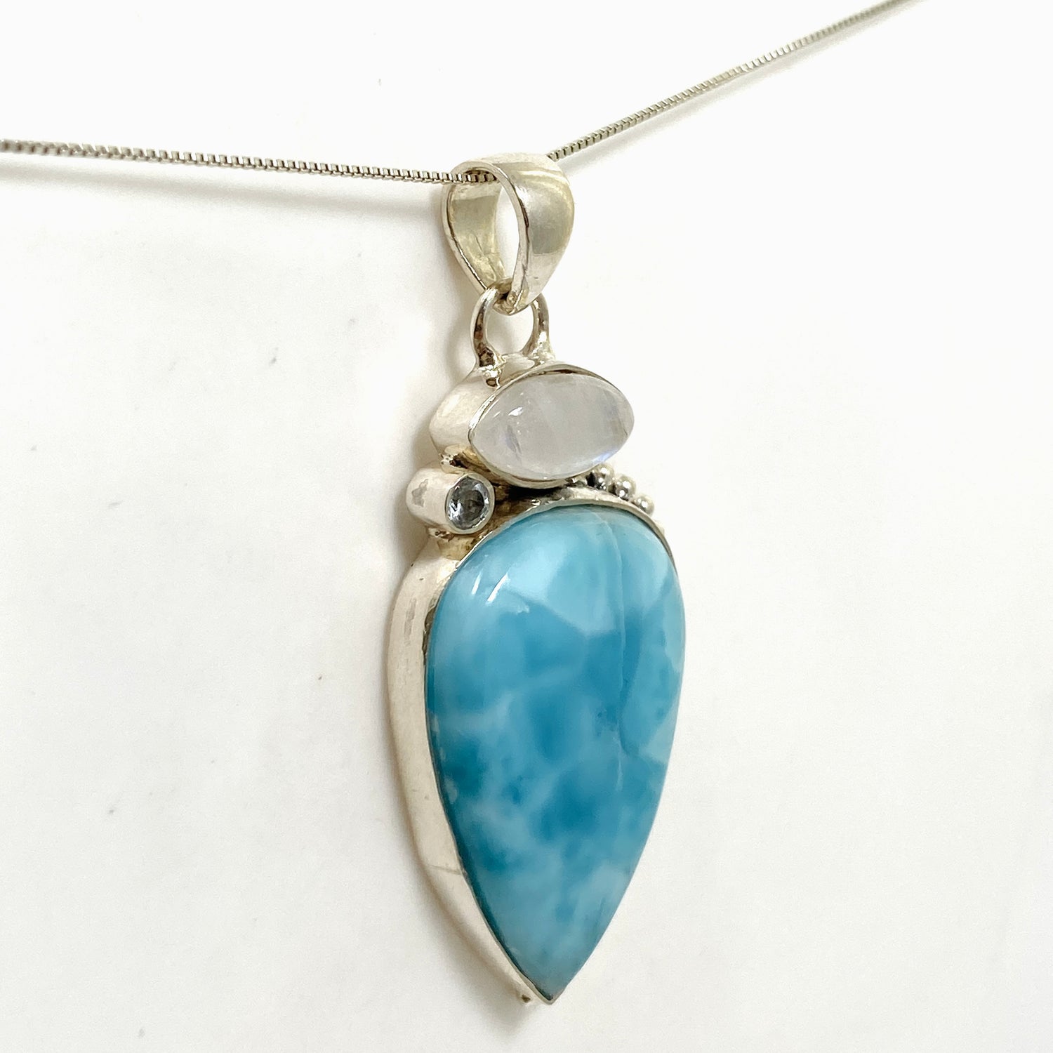 Larimar, Moonstone and Blue Topaz Multi-stone Pendant KPGJ4850