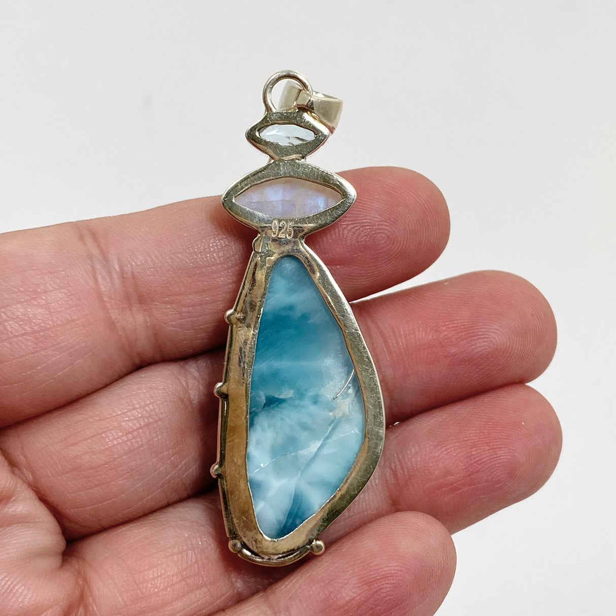 Larimar, Moonstone and Blue Topaz Multi-stone Pendant KPGJ4851