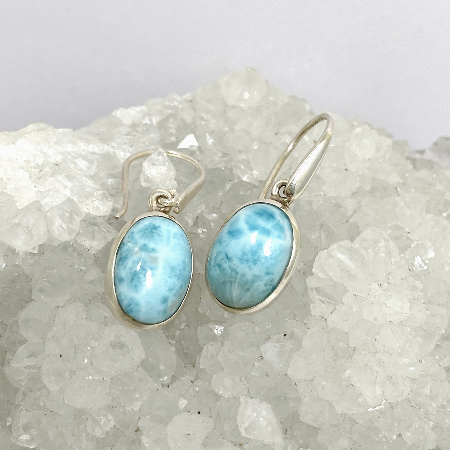 Larimar Oval Cabochon Earrings PEGJ291