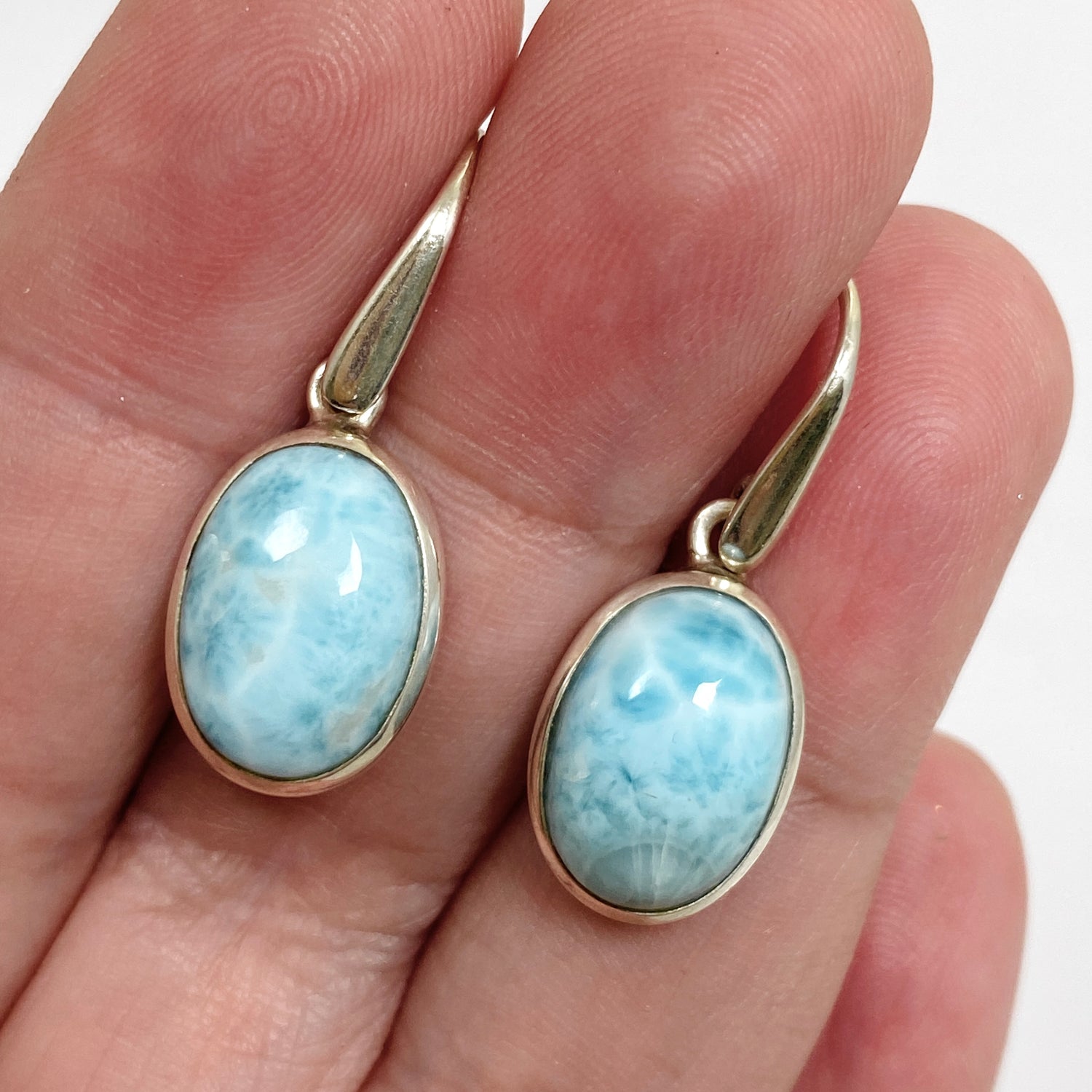 Larimar Oval Cabochon Earrings PEGJ291