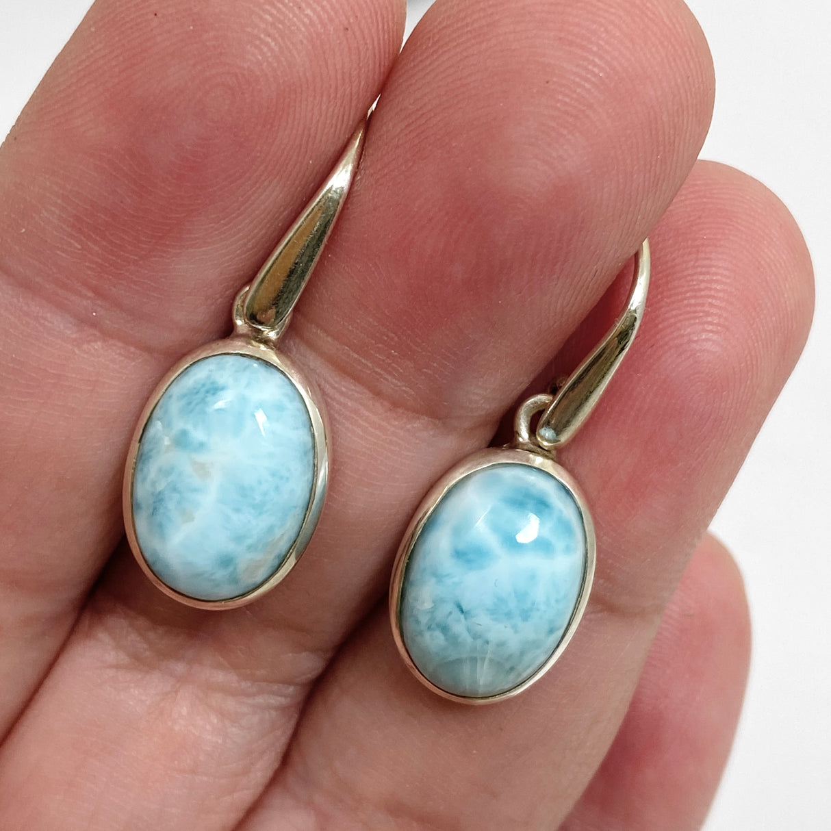Larimar Oval Cabochon Earrings PEGJ291