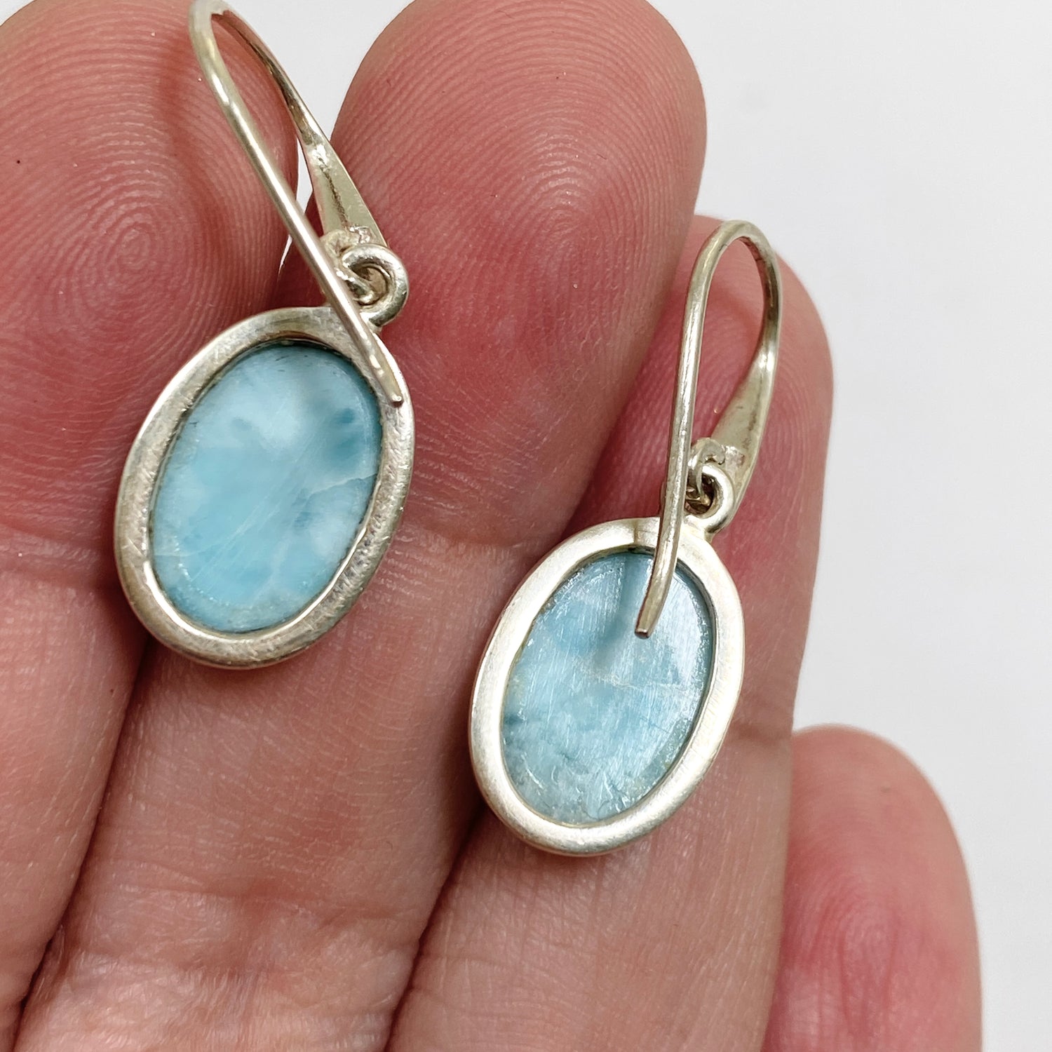 Larimar Oval Cabochon Earrings PEGJ291