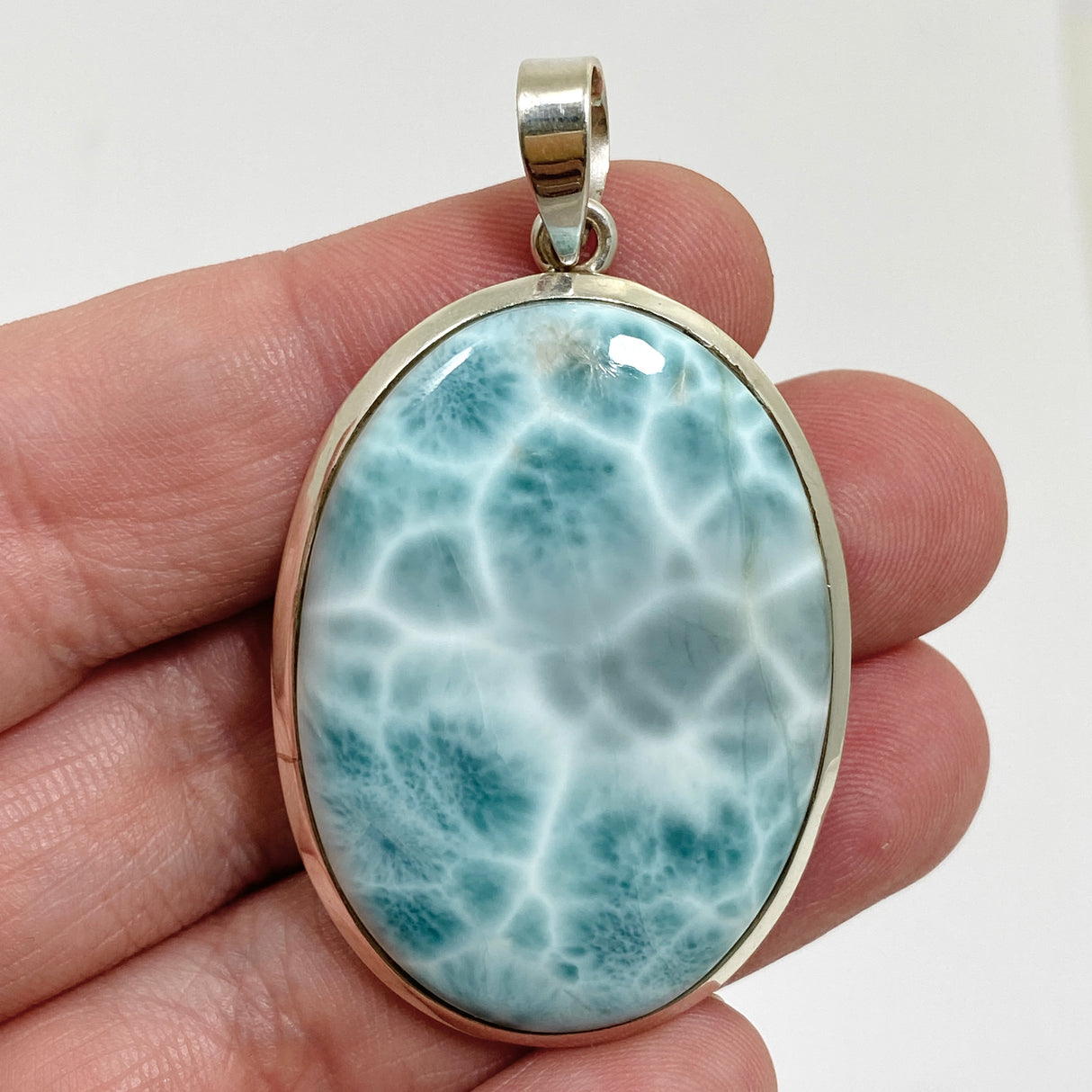 Larimar Oval Cabochon Pendant THP-11