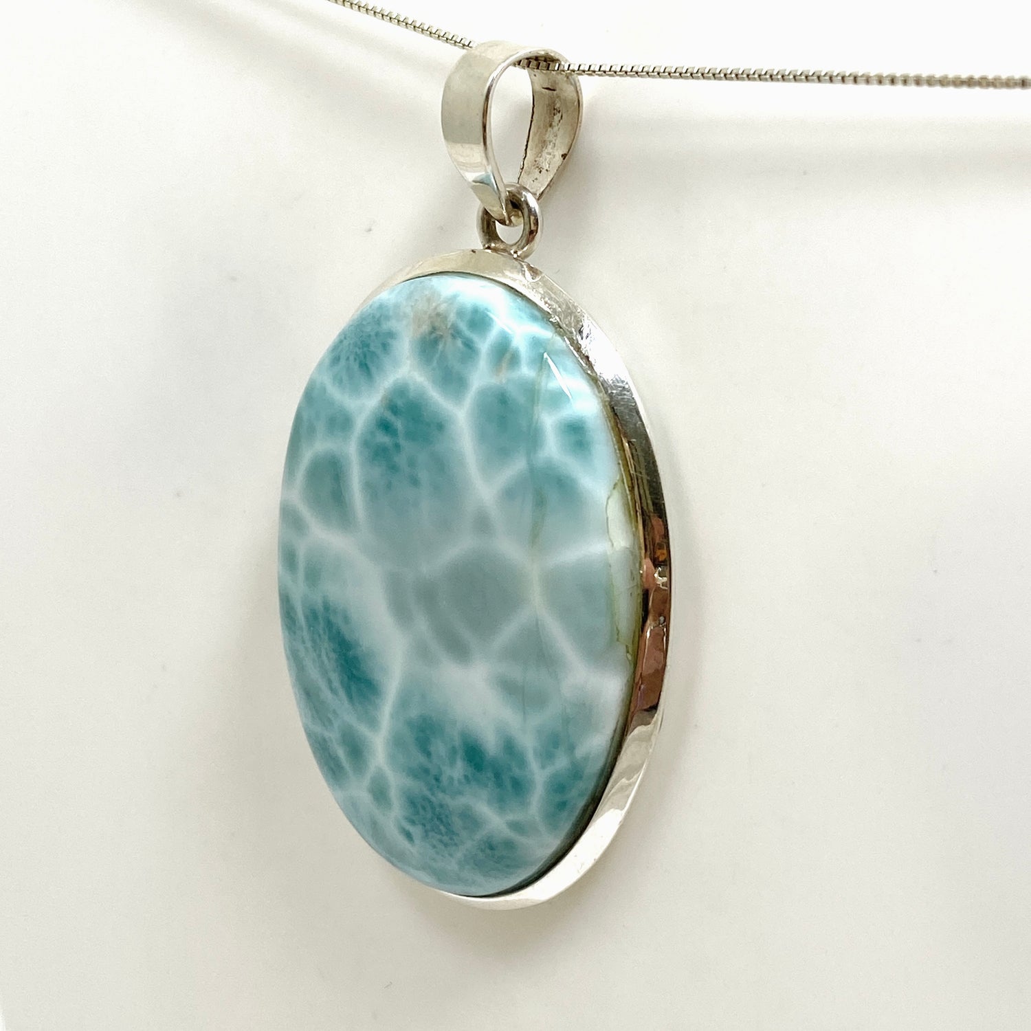 Larimar Oval Cabochon Pendant THP-11